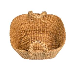 Woven Basket with Handles Natural