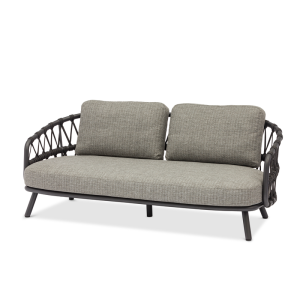 Harbour 2-Seater Sofa Charcoal in Cross Weaving Black Rope