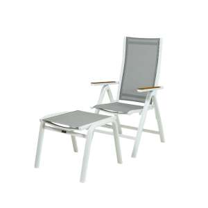 Como Recliner Chair & Footrest Set White