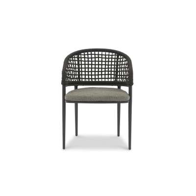 Jack Armchair Charcoal in Square Weaving Black Rope