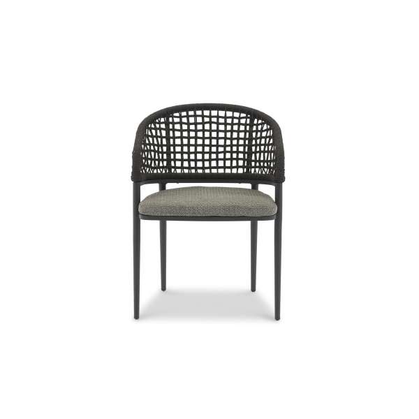 Jack Armchair Charcoal in Square Weaving Black Rope