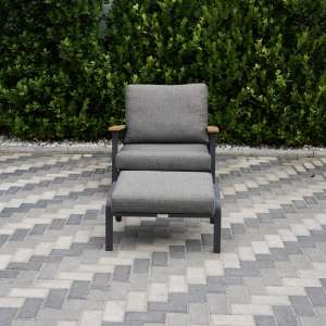 Dandy Charcoal 1-seater Sofa with Footrest