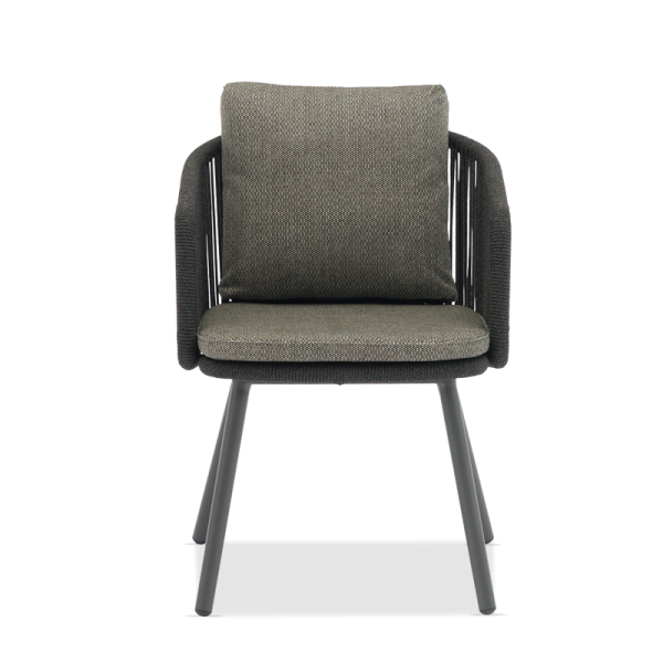 Harbour Armchair Charcoal in Vertical Weaving Black Rope