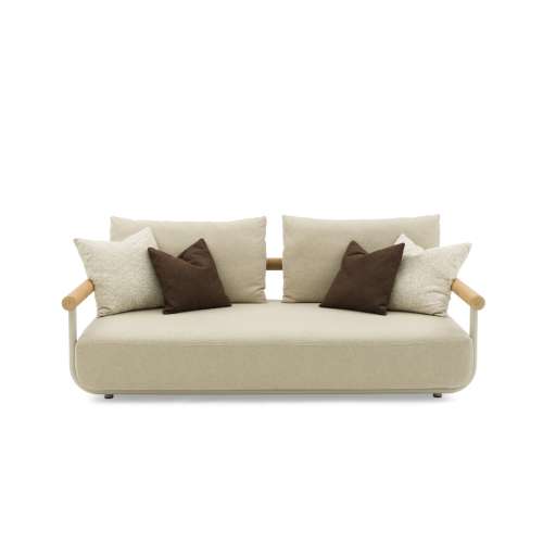 Orbit Alu & Teak Wood Sofa 3-Seater Mocha (w/cover and 4 cushions)