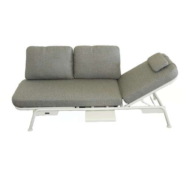 Sunset White C/168 3-seater Sofa convertible to Sun Lounger