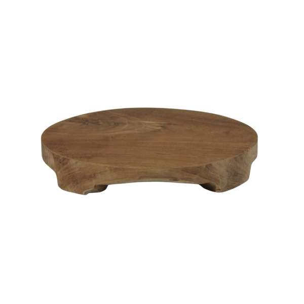 Pagoda Teak Root Hand Carved Cheese Plate Dia22cm