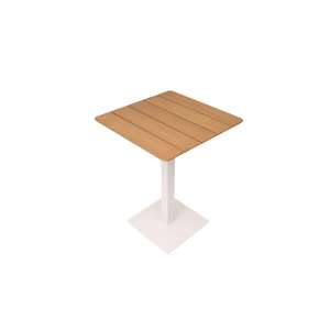 Alu & Teak Wood Bar Table w Folding Top 80x80cm