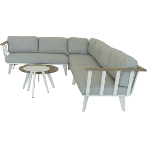 Mavis White Modular Sofa Set with Coffee Table