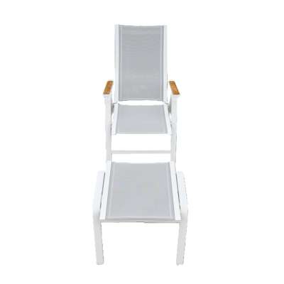 Como Recliner Chair & Footrest Set White