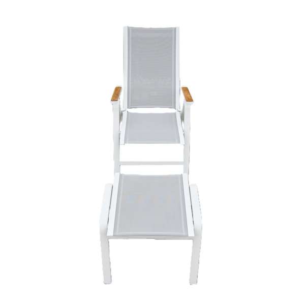 Como Recliner Chair & Footrest Set White