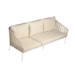Ambar Corcega White 3-Seater Sofa