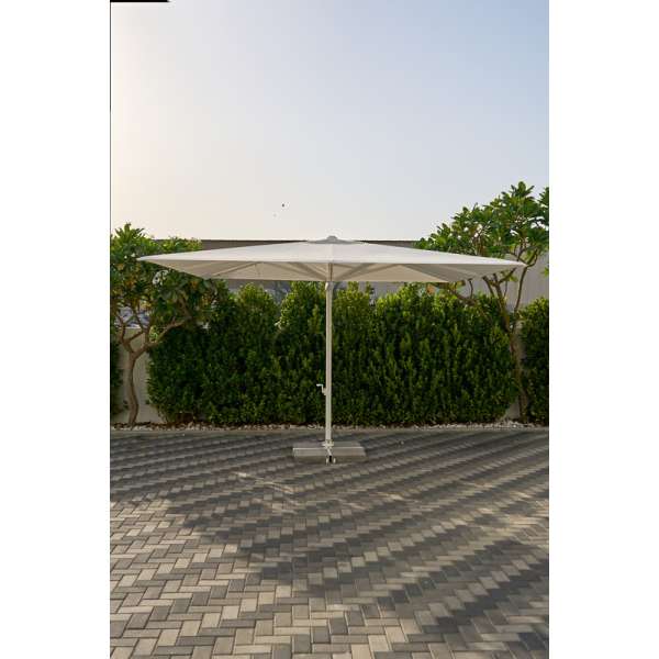 Elite Sidepost Cantilever Umbrella With Base White 3x3M