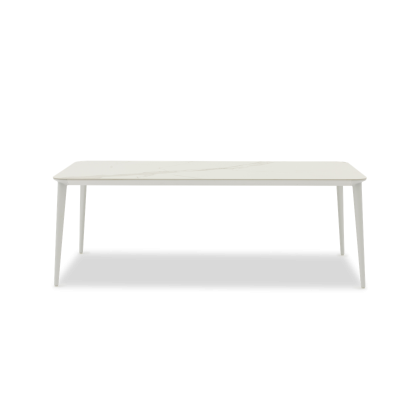 Timo Dining Table Ceramic Top White Marble 2.4m (without chairs)