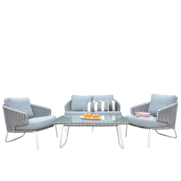 Roma Grey 4-Seater Lounge Set with Coffee Table