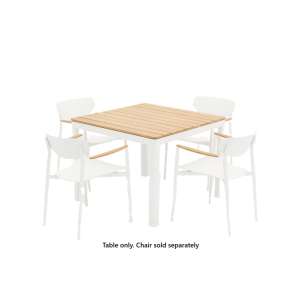 Pebble White Square Dining Table (without chairs)
