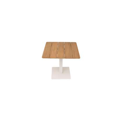 Alu & Teak Wood Bistro Table w Folding Top 80x80cm