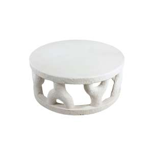 Asari Limestone Hand Carved Coffee Table Dia90H38cm White