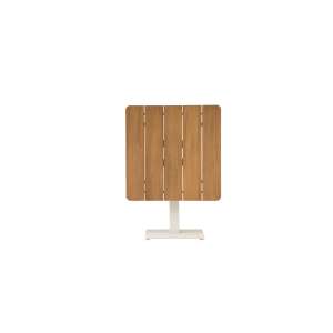 Alu & Teak Wood Bistro Table w Folding Top 80x80cm