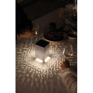Beams White Solar Powered Table Lamp