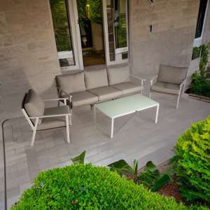 Ambar Sardinia White Rectangle Coffee Table