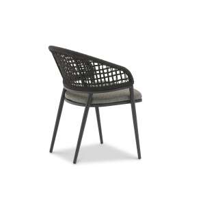 Jack Armchair Charcoal in Square Weaving Black Rope