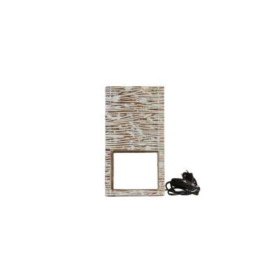 Limpeti Mix Hardwood Hand Carved Table Lamp 28cm White Wash