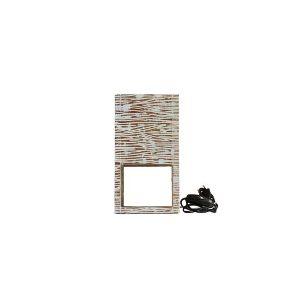 Limpeti Mix Hardwood Hand Carved Table Lamp 28cm White Wash