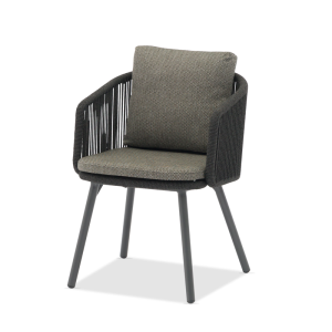 Harbour Armchair Charcoal in Vertical Weaving Black Rope