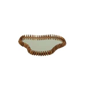 Rousla Teak Wood Irregular Shape Mirror 45x65cm