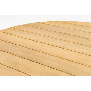 Tube Alu Dining Table with Teak Top Round Charcoal (without chairs)