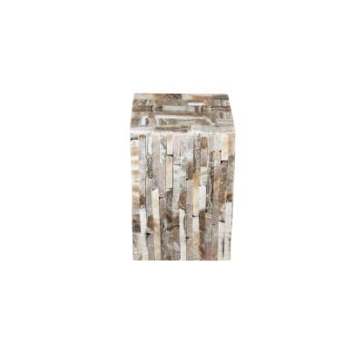 Antanani Onyx Cut Resin Square Stool 32x36cm