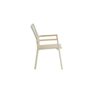 Como Alu & Rope Dining Chair with Teak Armrest Mocha