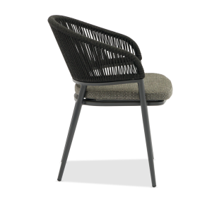 Jack Armchair Charcoal in Vertical Weaving Black Rope
