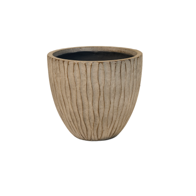 Plant Pot Wave Pattern Grey