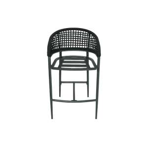 Jack Barchair Charcoal in Square Weaving Black Rope
