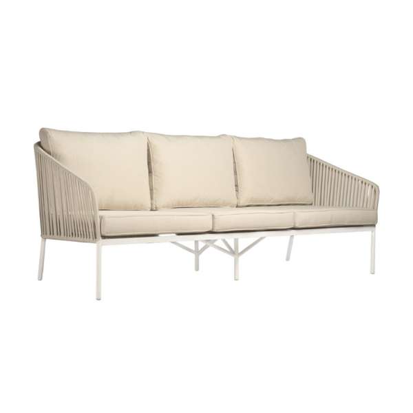 Ambar Corcega White 3-Seater Sofa
