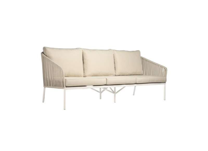 Ambar Corcega White 3-Seater Sofa