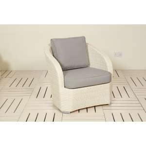 Ambar Grenada White 1-Seater Sofa
