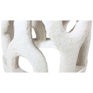 Asari Limestone Hand Carved Side Table Dia50H46cm White