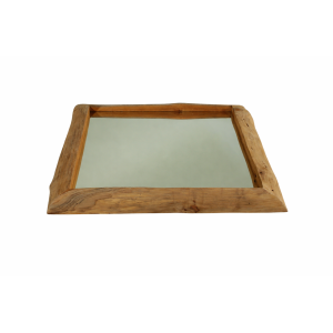 Bounce litchi Wood Rectangular Mirror Organic 80x90cm