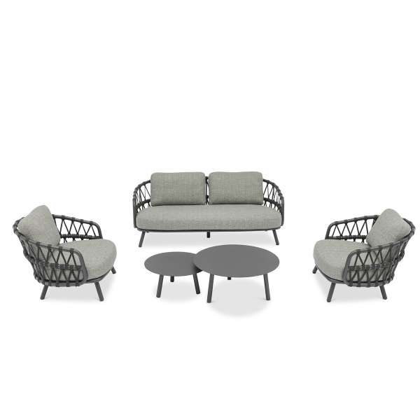 Harbour Charcoal 4-Seater Sofa with Coffee Tables