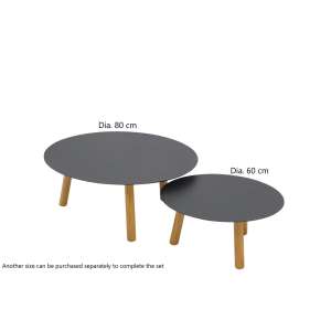 HAVEN COFFEE TABLE -DIA .60CM TEAK VERSION CHARCOAL