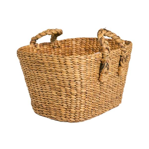 Woven Basket with Handles Natural