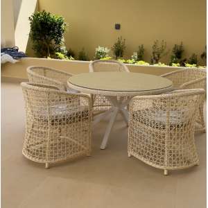 Ambar Nice Natural Round Medium Dining Table (without chairs)