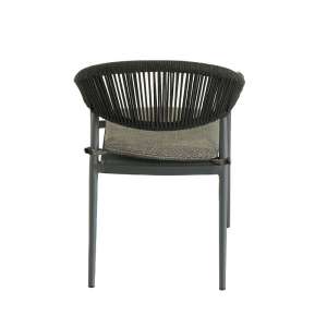Pixl Dining Armchair Charcoal Frame Black Rope