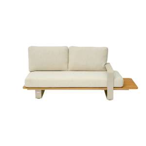 Dox Alu & Teak Wood Corner Sofa Set Mocha