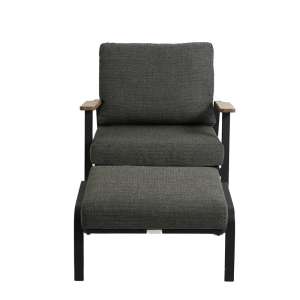 Dandy Charcoal 1-seater Sofa with Footrest