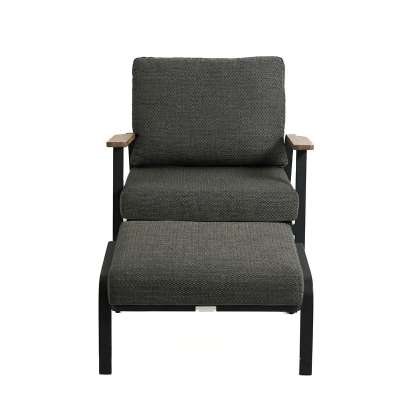Dandy Charcoal 1-seater Sofa with Footrest