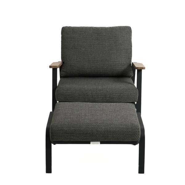 Dandy Charcoal 1-seater Sofa with Footrest