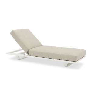 Twins Alu Sunlounger White with Headrest and Fly Side Table